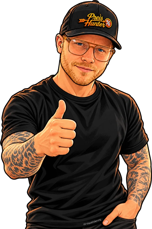 Der Preis Hunter mit Daumen hoch (KI-Visualisierung)